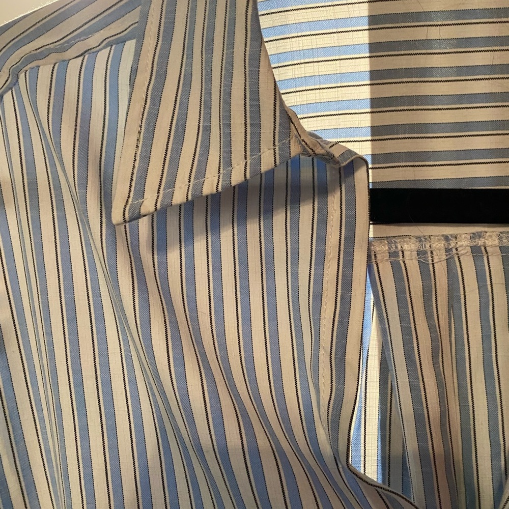 T.M.Lewin Men's Blue and White Striped 👔 k